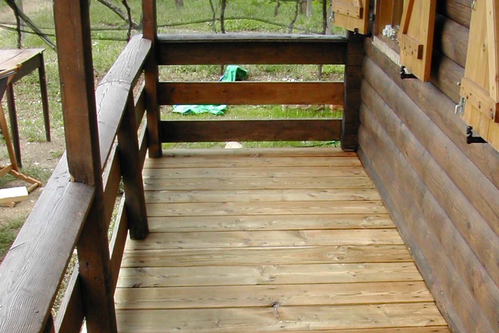 Patio wooden floor treated with Everwood